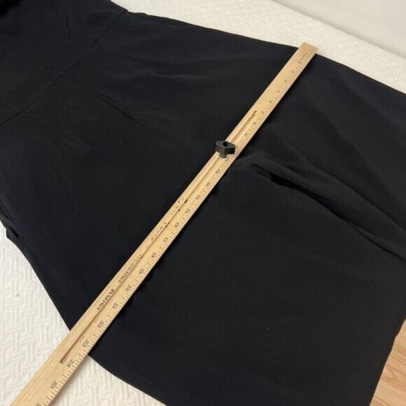 Bebe Women's Size 12 Ruffled Collar Black Jumpsuit Pockets Strapless - Picture 10 of 12